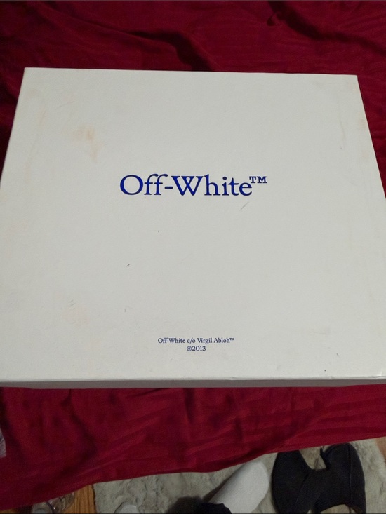 Off-White White & Black Glove Slip Sneakers - Box Label main image 4
